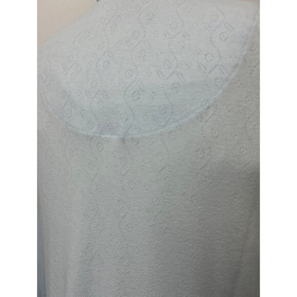 VTG Amanda Stewart Intimates Light Blue Nightgown Long Sleeve Floral Pocket Lrg - Picture 5 of 8